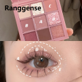 Ranggense Rose 9 Color Eyeshadow Palette Matte Glitter Finish Highlighter Eyeshadow Pink Brown Girls Cosmetics. 