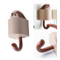 Cartoon Cute Soft Cute Childlike Squirrel Hook Coat Hook Free Punch Storage Rack Home Wall Decoration Storage Hook Blue. 