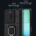 Vantime Case for Xiaomi Redmi 13 / Poco M6 4G Rugged Impact-resistant Sliding Cover Hard Stand Back Casing. 