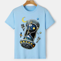 Cool Hourglass Space Station Cotton Unisex Summer T-shirt. 