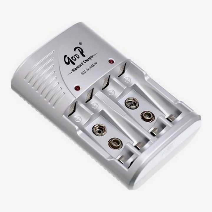 Goop GD-802B Battery Charger for AA/AAA/9V Ni-MH/Ni-CD Rechargeable Batteries | 4 Slots, LED Indicator, Safety Features, 100-240V Input