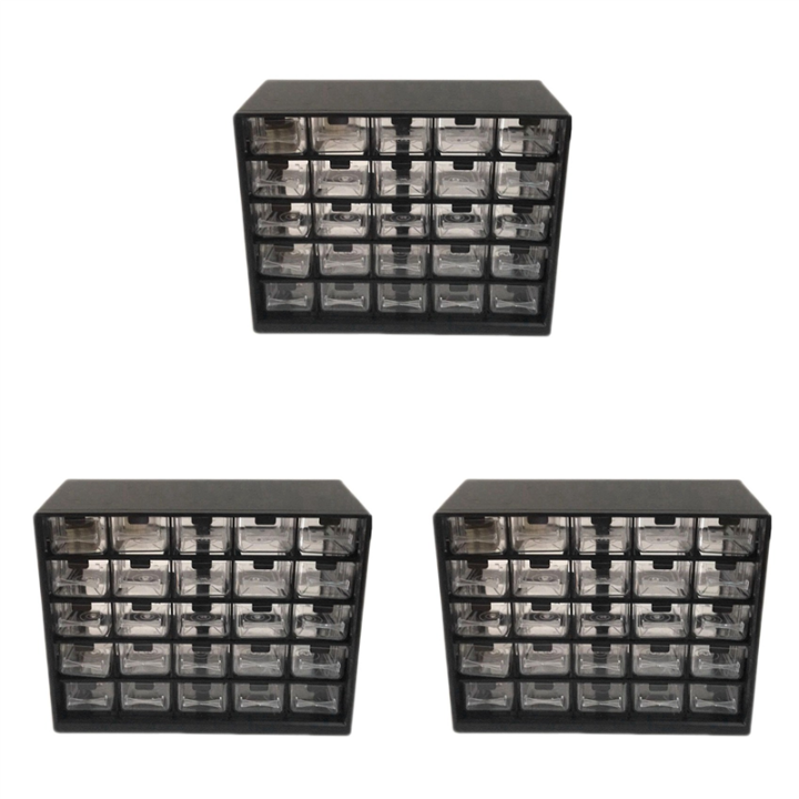 75Pc Combined Transparent Drawer Storage Cabinet Detachable Black Parts Box Hardware Sorting Box