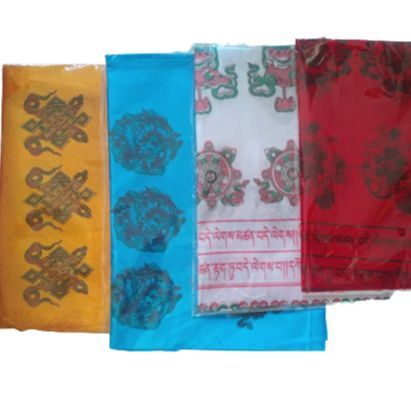 Traditional Nepali Tibetan Design Silk Khada Red,Yellow,White,Blue Colour  25 Pcs