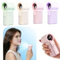 Portable 3000mAh Battery Mini Handheld Fan 5 Gear Wind LED Display Portable Pocket Fan Rechargeable High Speed Turbo Fan Gift. 