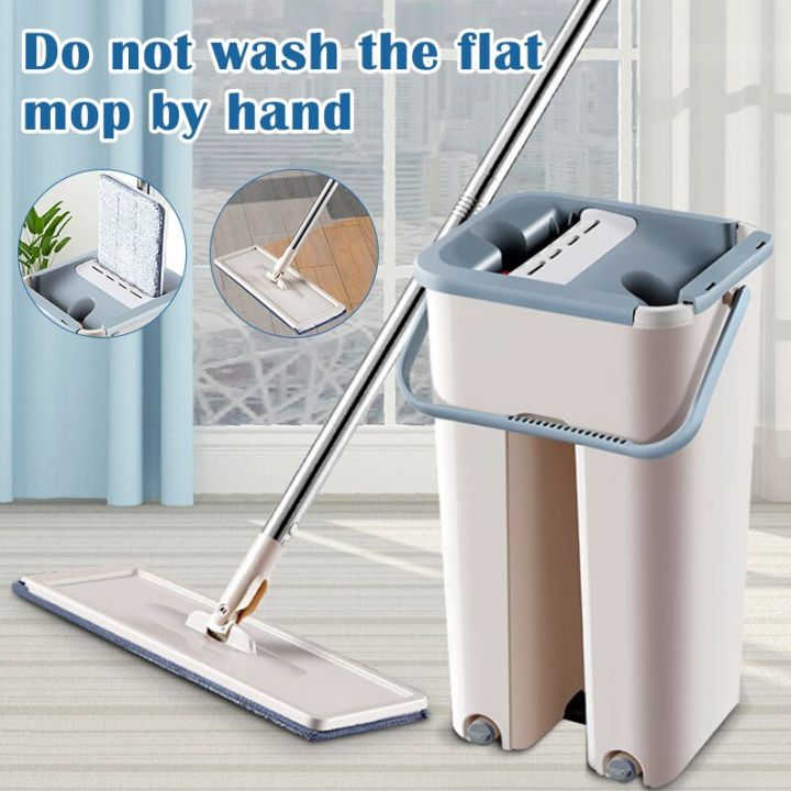 SCRATCH 360 Degree Flexible Cleaning Mop With Bucket And 2 Microfiber Pads | Smart Design Rotatable Cleaning Mop