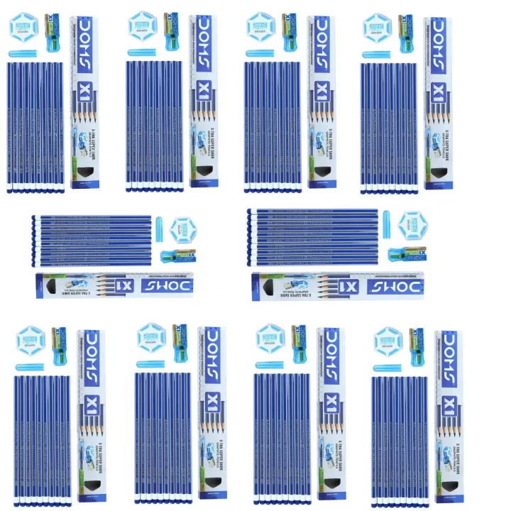 Doms%20X1%20X-Tra%20Super%20Dark%20Pencils%201%20Pack%20-%2010%20Pencils%20-%201%20Eraser%20+%201%20Sharpner%20+%201%20Protection%20Cap%20Free%20-%20Image%207