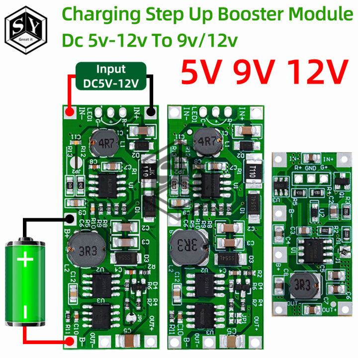 Charging Step Up Booster Module Dc 5v-12v To 9v/12v For 18650 Lithium ...