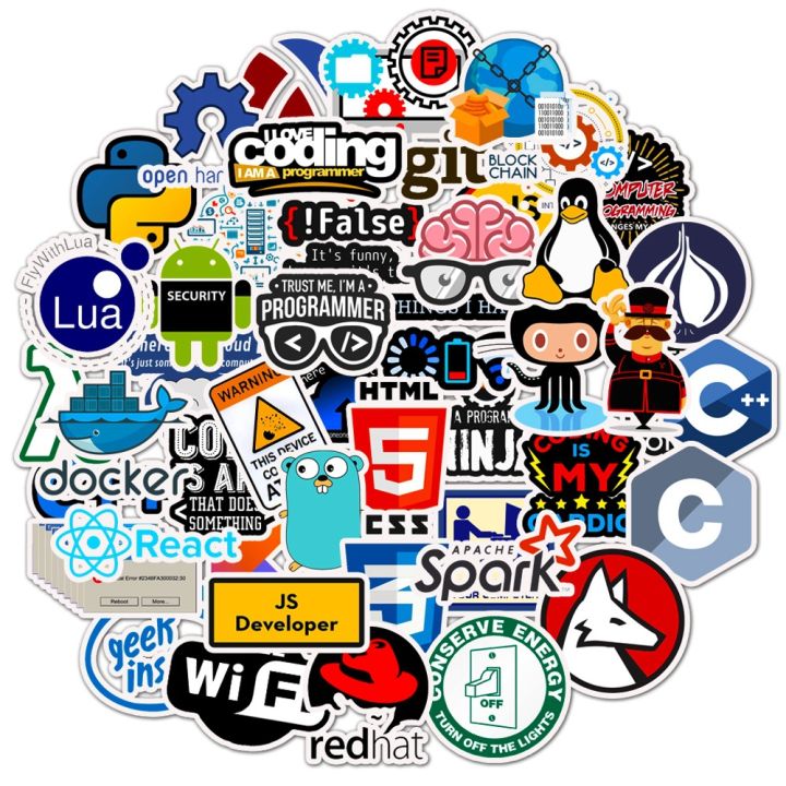 Artsy Home 25/50pcs Cool Developer Programming Coding Geeks Stickers