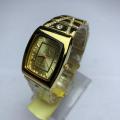 New Attractive Design Square Gold Dial Stainless Steel Gold Chain Fashionable Waterproof Watch For Men - Sold By Best Supplier. 