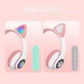 Cute Cat Ear Foldable Headphone With LED Light For Music Gaming And More. 