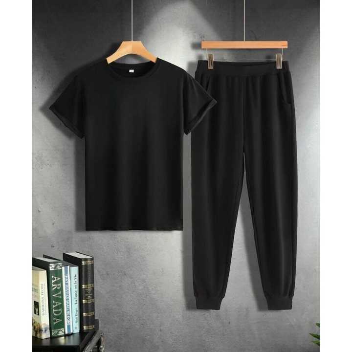 Soft Cotton T-shirt And Jogger Set For Men Fashion T-Shirts