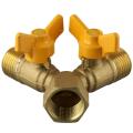 Strength Brass Y Valve Y Shape 2 Way Connectors Shut Off Valve Washing Machine. 