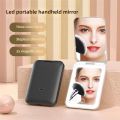 Hand Held Small Pocket Travel Makeup Mirror 2X Magnifying with Lights Compact Mini Vanity Folding Cosmetic Mirror. 