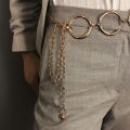 Fashion Womens Full Circle Metal Wide Chain Belt Waist Dress Adjusted Waistband Cologo. 