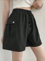 Women's Drawstring Waist Cargo Shorts Casual Loose Fit Cargo Pants Drawstring Waist Cargo Shorts. 
