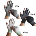 Men/ Unisex Sports Stretch Two Half Fingers Sun Protection Anti-Slip Fishing Gloves Driving Biking Mittens. 