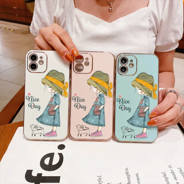 UCUC%20for%20Samsung%20M33%205G%20Back%20Cover%20+%20Free%20Lanyard%20Nice%20Girl%20Luxury%206D%20Plating%20Soft%20Silicone%20Phone%20Case%20-%20Image%204