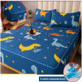 Queen Size Waterproof Fiber Quilted  Mattress Cover With Matching PIllow Cover Set  150cmX 200cm In Feet 5x7Ft. 