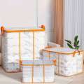 Transparent clothes plastic blanket zipperfoldable wardrobe storage bag, bedding, down quilts. 