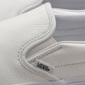Vans White Classic Leather Slip On Shoes for Unisex 2240F. 