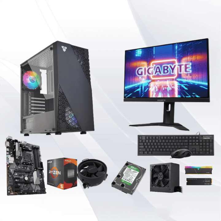 Gaming PC With AMD Ryzen 5600G, 8GB RAM,256GB SSD, 1TB HD And