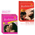 Durex Kohinoor 6 Condoms, 3s(Pack Of 2) | Pink + Xtra Time Combo Set. 