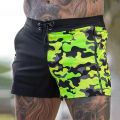 CARAT Men Beach Shorts Men's Camo Print Beach Shorts with Adjustable Waist Summer Board Shorts for Running Swimming Elastic Drawstring Design. 