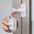 White Plastic T Shape Window Door Lock Safety Lever Handle Latch Child Security Hardware Accessories. 