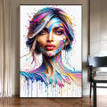 Abstract Color Fusion Fluid Aesthetic Art Poster Print Graffiti Color Woman Portrait Canvas Painting Living Room Wall Home Decor. 