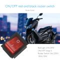 Red Light 4 Pin DPST ON/OFF Snap in Rocker Switch 15A/250V 20A/125V AC 28x22mm. 