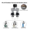 Aluminum Alloy Hose Valve & Y-Connector - Full , Metal Hose Attachments for Gardening. 