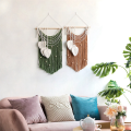 Nullmul Bohemian Style Wall Decoration Tapestry Leaf Tassel Tapestry Braided Chic Hand Woven Bohemian Green. 
