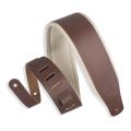 Levy's Leathers M26PD-BRN_CRM Top Grain Padded Two-Tone Leather Guitar Strap - Brown and Cream. 