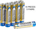 Maxell Alkaline AAA Sized 1.5V Battery 10 Pcs (5 Pair), Long Lasting and Reliable. 