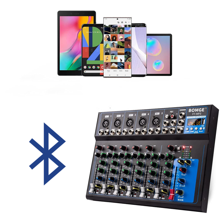 BOMGE%20F7%20Bluetooth%20Portable%20Audio%20Mixer%20%20DJ%20Sound%20Mixing%20Console%20MP3%20Jack%2048V%20Power%20for%20Computer%20Recording,%207-Channel%20Bands%20Mixing%20Boards%20For%20Studio%20Recording%20-%20Image%205