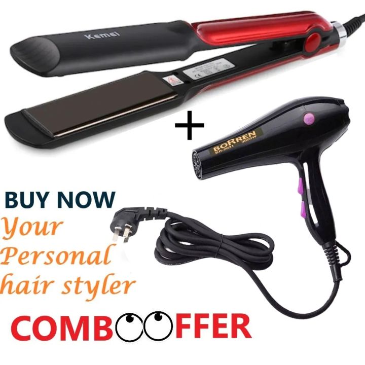 COMBO Professional Kemei KM-531 Hair Straightener & Hair Dryer