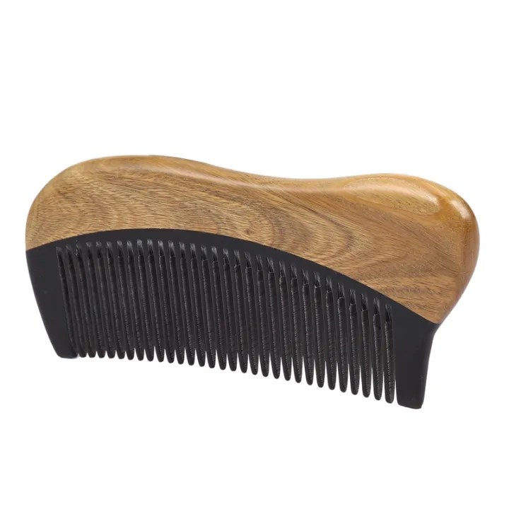 ZOROOM%204X%20Natural%20Green%20Sandalwood%20Hair%20Comb%20-%20No%20Static%20Wooden%20Fine%20Tooth%20Black%20Horn%20Comb%20(Green%20Sandalwood)%20-%20Image%203