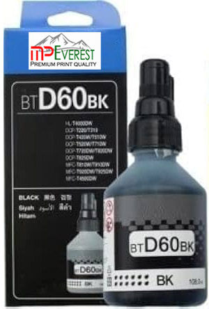 MP Everest Brother Refil Ink | BT-D60 Black For Brother for DCP-T310/220/420/720 Printers