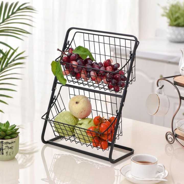 2 Layer Metal Kitchen Spice Jars Bottle Seasoning Storage Standing Rack ...