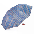 UV Protection Three Folding Check Umbrella For Unisex. 