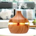 Wenefang Electric Humidifier Essential Aroma Oil Ultrasonic Wood Air Humidifier Mini Mist Maker with LED Light For Home. 