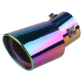 (COKP) Car Stainless Steel Multicolor Round Bend Exhaust Tail Muffler Tip Pipe Universal Fits Car Accessories. 