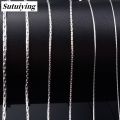 Sutuiying Thin Necklace Link Cable Chain on Neck for Women Ladies 316L Stainless Luxury Steel Jewelry Accessories Silver Color Choker Her Gift. 