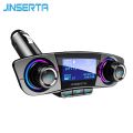 JINSERTA FM Transmitter Aux Modulator Bluetooth 5.0 Handsfree Car Kit Car Audio MP3 Player w/ Smart Charge Dual USB Car Charger. 