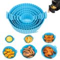 6 Pcs Reusable Air Fryer Silicone Pot Liners - Non-Stick| Heat-Resistant Basket Baking Trays for Air Fryers| Ovens | Dishwasher Safe | Multicolor | Ideal for Healthy, Mess-Free Cooking. 