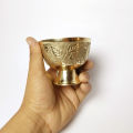 Brass Thaal/Plate (Nepali Thaal) 9.6 inchs With Bowl(Buta Thado Kachaura) | Shiva Metal Udhyog. 