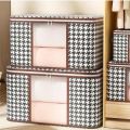 Portable Plaid Storage Bag With Durable Handle 60x40x30cm. 