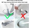 Toilet Brush, Deep Cleaning Flexible Silicone Toilet Bowl Cleaning Brush with Non-Slip Long Handle, Wall-Mounted Quick Drying Toilet Cleaner Brush. 
