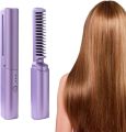 Rechargeable Mini Hair Straightener Brush, Portable Straightening Comb. 