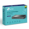 POE Switch TP-Link 9 Port 10/100Mbps Desktop Switch With 8-Port PoE+ TL-SF1009P Black. 